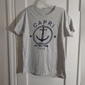 Capri Italia College Anchor T Shirt Size Small Boating Sailor Beach Preppy